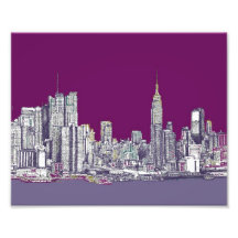 New York NYC lila Photo Drucke