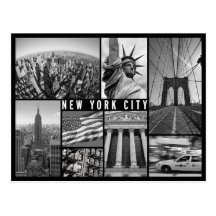 New York Schwarzweiss Postkarte
