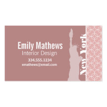 New York, Statue of liberty Mauve Circles Business Card Template