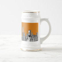 New- YorkSkylineorange Teetassen