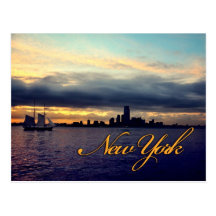 New- YorkUfergegend-Sonnenuntergang-Postkarte