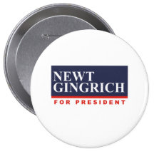 NEWT GINGRICH FÜR PRÄSIDENTEN (Fahne) Anstecknadel