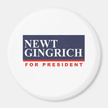 NEWT GINGRICH FÜR PRÄSIDENTEN (Fahne) Magnete