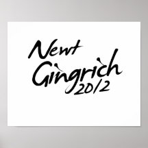 NEWT- GINGRICHautogramm 2012 Posterdruck