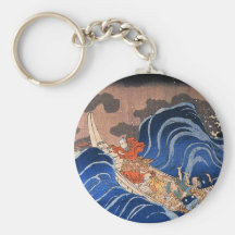 Nichiren beruhigt einen Sturm in Kakuda, Kuniyoshi Schlüsselband