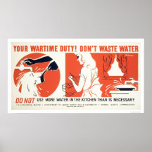 Nicht tun Abwasser-Küche WPA Plakat
