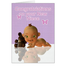 Nichte Baby der Glückwünsche Tante und Onkels New  Karte