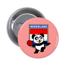 Niederländischer Tischtennis-Panda Anstecknadelbuttons