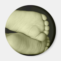 Niedliche Baby-Fuß-gelbes Unisexbaby Magnete