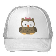 Niedliche Baby-Mädchen-Eule mit rosa Bogen Baseball Caps