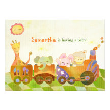 Niedliche Baby-Tiere: Babyparty-Einladung