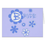 Niedliche blaue Blumen-Braut-Produkte Grußkarten
