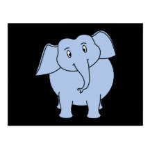 Niedliche blaue Elefant-Karikatur Postkarte