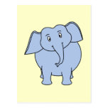 Niedliche blaue Elefant-Karikatur Postkarten