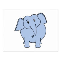 Niedliche blaue Elefant-Karikatur Postkarten
