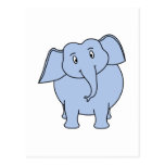 Niedliche blaue Elefant-Karikatur Postkarten