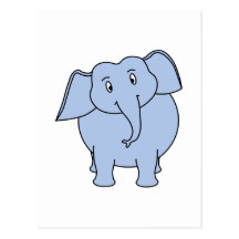 Niedliche blaue Elefant-Karikatur Postkarten
