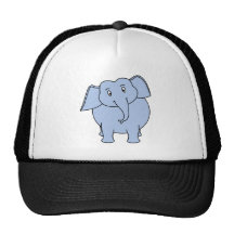 Niedliche blaue Elefant-Karikatur Retrocap