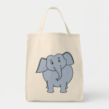 Niedliche blaue Elefant-Karikatur Tasche
