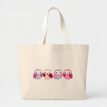 Niedliche bunte Eulen - rosa und lila Pastelle Tasche