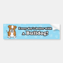 Niedliche Cartoon-Bulldoggen-Stoßaufkleber Autosticker