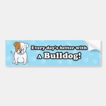 Niedliche Cartoon-Bulldoggen-Stoßaufkleber Auto Aufkleber
