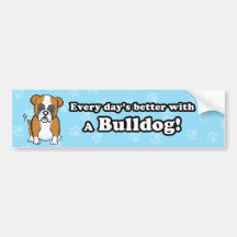 Niedliche Cartoon-Bulldoggen-Stoßaufkleber Auto Sticker
