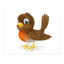 Niedliche Cartoon Robin-Illustration Postkarte