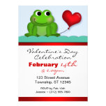 Niedliche Einladungen Froggy-Herzvalentines Tages