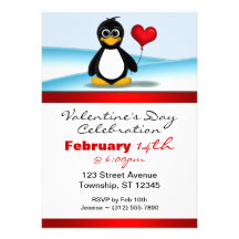 Niedliche Einladungen Penguin-Herzvalentines Tages