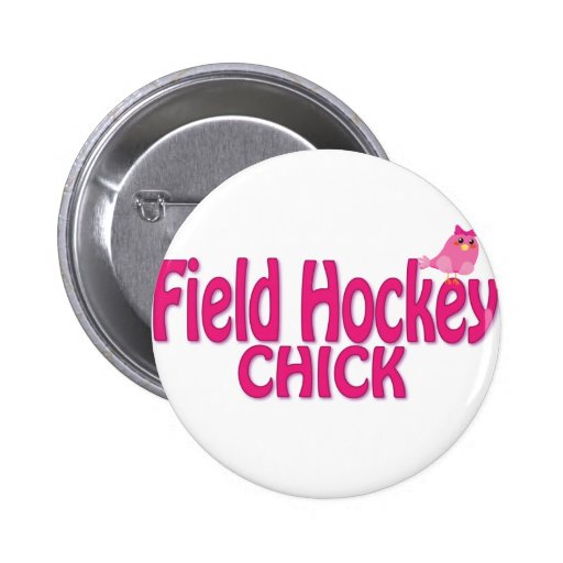 Niedliche Feld-Hockey-Küken-Entwürfe Button