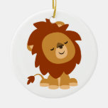 Niedliche friedliche Cartoon-Löwe-Verzierung Weihnachtsbaum Ornament