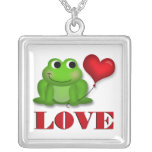 Niedliche Froggy-Herz-Ballon LIEBE Halskette