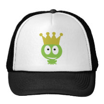 niedliche Frosch-König-Comicart Baseball Kappen