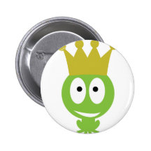 niedliche Frosch-König-Comicart Button