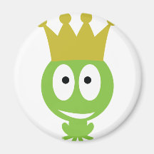 niedliche Frosch-König-Comicart Magnete