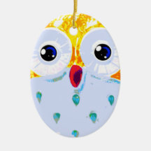 Niedliche gelbe Eule Weihnachtsbaum Ornamente