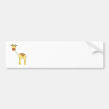 Niedliche Giraffe. Karikatur Autoaufkleber