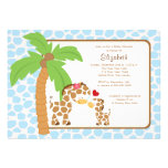Niedliche Giraffen-Mamma-u. Baby-Jungen-Baby-Dusch Individuelle Einladungskarte