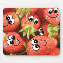 Niedliche glückliche Erdbeeren Mauspad
