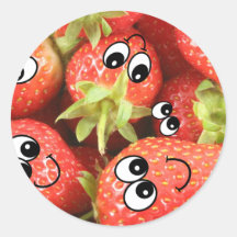 Niedliche glückliche Erdbeeren Sticker