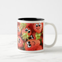 Niedliche glückliche Erdbeeren Teehaferl