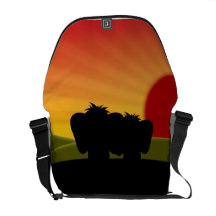 Niedliche glückliche Tasche Pinkievalentines Tages Kuriertaschen
