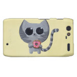 Niedliche graue Katze und Krapfen Droid RAZR Hüllen