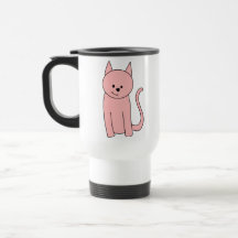 Niedliche hübsche rosa Katze Tasse