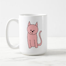 Niedliche hübsche rosa Katze Tee Haferl
