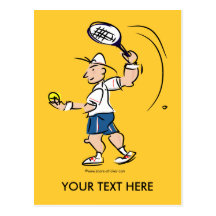 Niedliche Karte für Tennisspieler Postkarte
