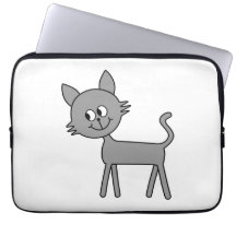 Niedliche Katze. Graues Katzen-Gehen Computer Sleeve Schutzhüllen