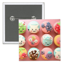Niedliche kleine Kuchen Anstecknadelbuttons