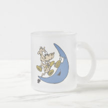 niedliche Kuh, die über Mond springt Kaffee Tasse
